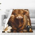 thumbnail image 1 of Balery Adorable Calf Butterflies Champagne Manta de Felpa Suave y Acogedora – Cobija de Franela Aterciopelada para Cama, Lavable y Cálida para Sofá, Mascotas, Transpirable-60"x50", 1 of 7