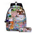 thumbnail image 1 of Mochila escolar de dibujos animados en 3D para hombre, bolsillo con cordón, ROBLOX, Anime, estuche para lápices, dos piezas, 1 of 4