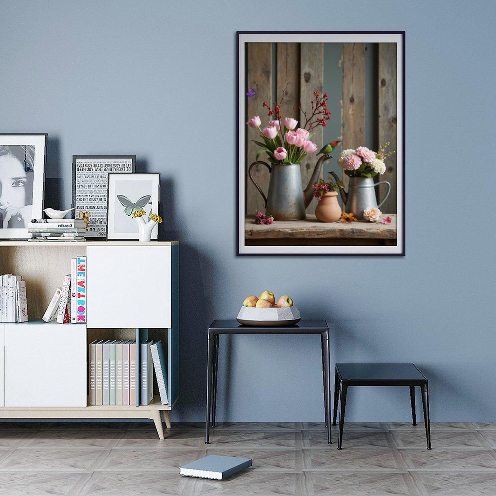Diamond Art Kits for Adults - 5d Flowers In Teapots With Bird Diamond Painting for Adults, Diamond Art for Adults Beginners, Diamond Painting Kits for Adults for Home Wall Decor