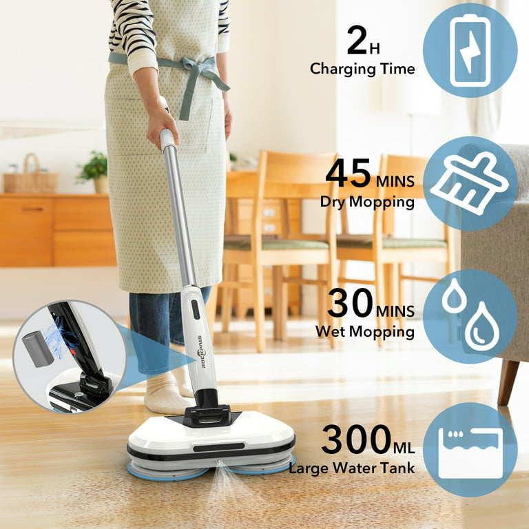 Cordless Electric Mop Electric Spin with LED Headlight Water Spray Floor  Cleaner