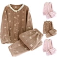 thumbnail image 4 of FAWUUDO Women's Cotton Long Sleeve Pajama Set Button Down Pjs Set, 4 of 4