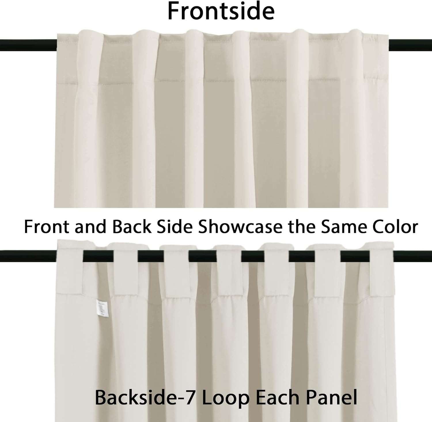 H.VERSAILTEX Blackout Thermal Insulated Window Curtains Bedroom Darkening Black out Drapes for Living Room Back Tab/Rod Pocket Draperies, 2 Panels, 52" x 96", Ivory