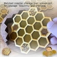 thumbnail image 3 of Coasters Set for Drinks with Holder, 4Pcs Honeycomb Shaped Drink Coasters, Mug Coaster for Cold/Hot Drink, 3 of 6