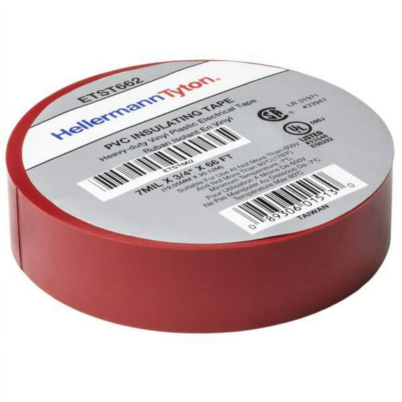 ETST662 - Electrical Tape .75x66ft Roll 7.0 mil Thick PVC Red (10 EA)