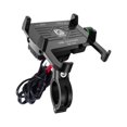thumbnail image 1 of Soporte portátil para teléfono Methold con cargador USB y Soporte para manillar de bicicleta negro, 1 of 6