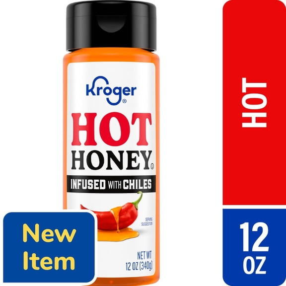 KR Hot Honey Infused with Chiles, Balanced Sweet Heat, 12 oz Honey