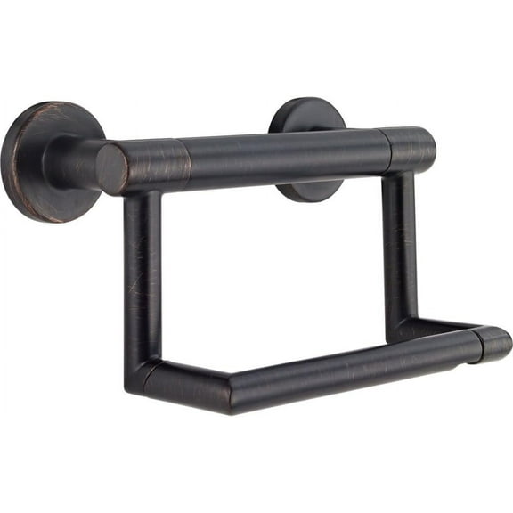 The DELTA FAUCET 41550-RB Contemporary Tissue Holder/Assist Bar, Venetian Bronze, 2.00 x 4.75 x 6.00 inches