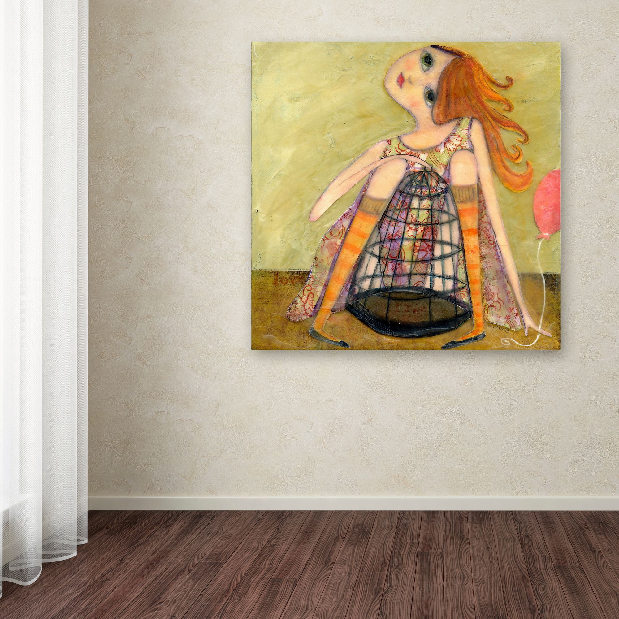 Trademark Fine Art 'Big Eyed Girl If You Love Something' Canvas Art by Wyanne