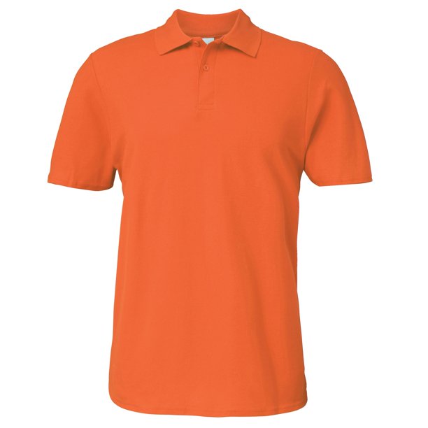 Gildan Softstyle - Polo doble pique manga corta hombre caballero (Naranja)