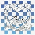 thumbnail image 2 of Womens Lilo & Stitch Blue Checkered Palm Trees T Shirt, 2 of 4