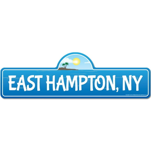 East Hampton NY New York Beach Street Sign | Indoor/Outdoor | Surfer Ocean Lover Décor For Beach House Garages Living Rooms Bedroom | Signmission Personalized Gift