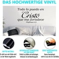 thumbnail image 3 of Frases para Decorar Pared En Español, Dios Biblicos Calcomanias Quote Home Art Decor Vinyl Sticker Spain Todo Lo Puedo En Cristo Que Me Fortalece 56X37cm JAMW Sencillez, 3 of 5