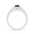 thumbnail image 2 of Angara Natural Blue Sapphire Halo Ring - Emerald-Cut 1.05 ct Blue Sapphire Ring in 14K White Gold for Women (Size-7x5mm) | September Birthstone Jewelry, 2 of 9