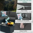 thumbnail image 5 of 7 Piece Rattan Sectional Sofa Set, Outdoor Conversation Set,All-Weather Wicker Sectional Seating Group with Cushions & Coffee Table,Morden Furniture Couch Set for Patio, Garden＆Poolside, Black, 5 of 14