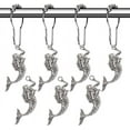 thumbnail image 1 of Ocean's Embrace: Set Of 12 Rustproof Mermaid Skeleton Shower Hooks, Silver, Easy To Install, Enhances Your Coastal Decor With Grace And Functionality, 1 of 5