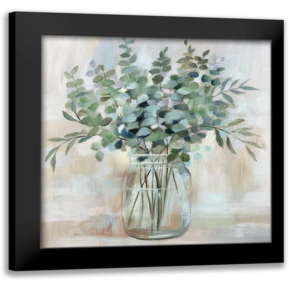 Nan 12x12 Black Modern Framed Museum Art Print Titled - Summer Greens