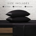 MR&HM Satin Bed Sheets, 3 Pcs Silky Bedding Set, Twin, Black