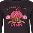 thumbnail image 4 of Inktastic In October We Wear Pink with Ribbon and Pink Pumpkins Long Sleeve Youth T-Shirt, 4 of 5