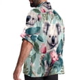 thumbnail image 3 of Koala Men's Short Sleeve Hawaiian Shirt, Casual Printed Button Down Beach Tops, Summer Poplin Spread Collar Unisex Button Down Shirts, 3 of 6