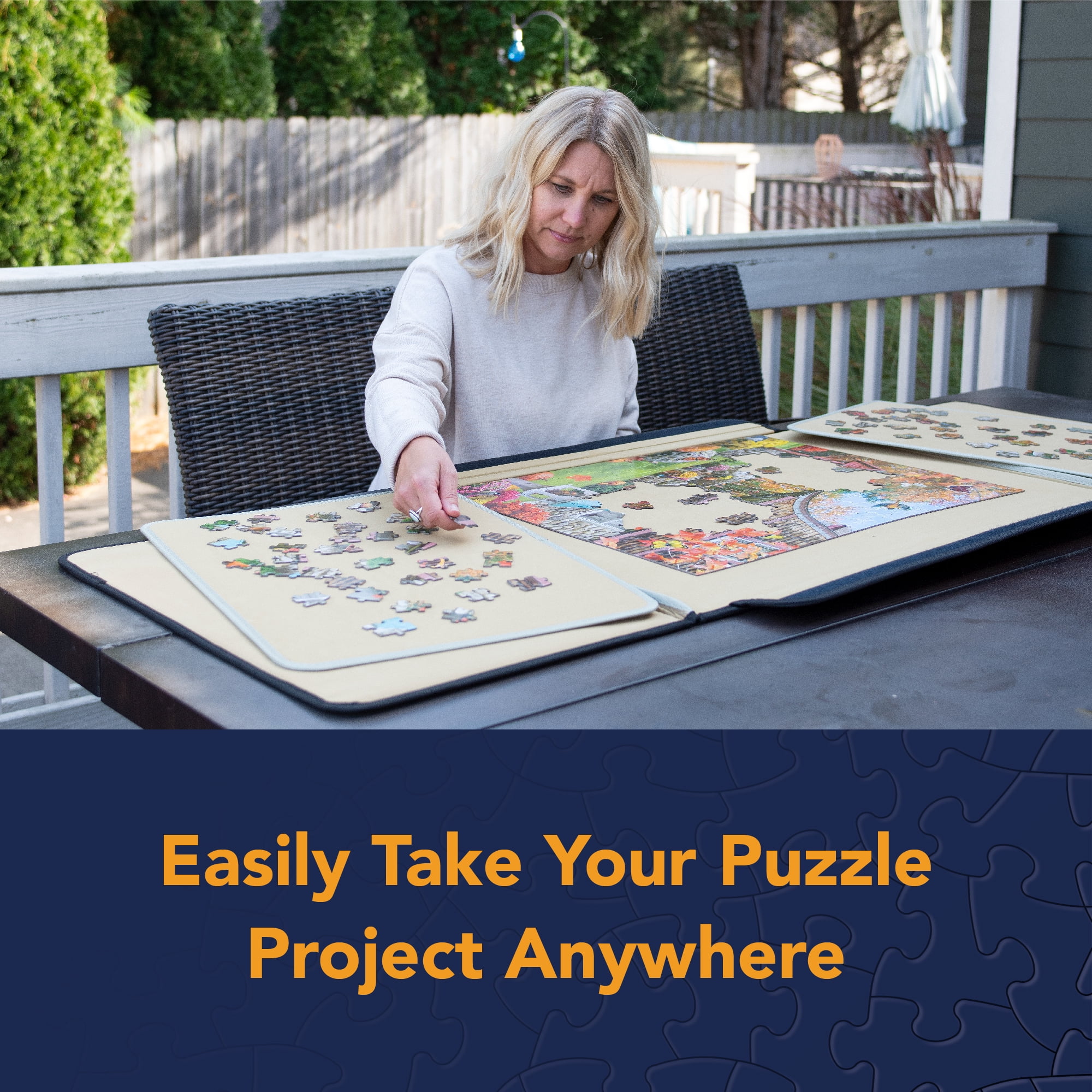 Bits And Pieces LARGE ADULTS 1000 Piece Puzzle Caddy - Portapuzzle Jigsaw Caddy Puzzle Accessory Table Puzzles