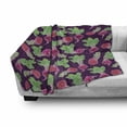 thumbnail image 3 of Green and Purple Soft Flannel Fleece Throw Blanket, Ripe Beets Pattern Cartoonish Design on Purple Background, Cozy Plush for Indoor and Outdoor Use, 70" x 90", Purple Green and Magenta, by Ambesonne, 3 of 6
