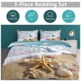 thumbnail image 5 of 3 Pcs Soft Bedding Set, Includes 1 Duvet Cover with Zipper And 2 Pillow,Shams Starfish Beach Full(79"×90"), 5 of 8