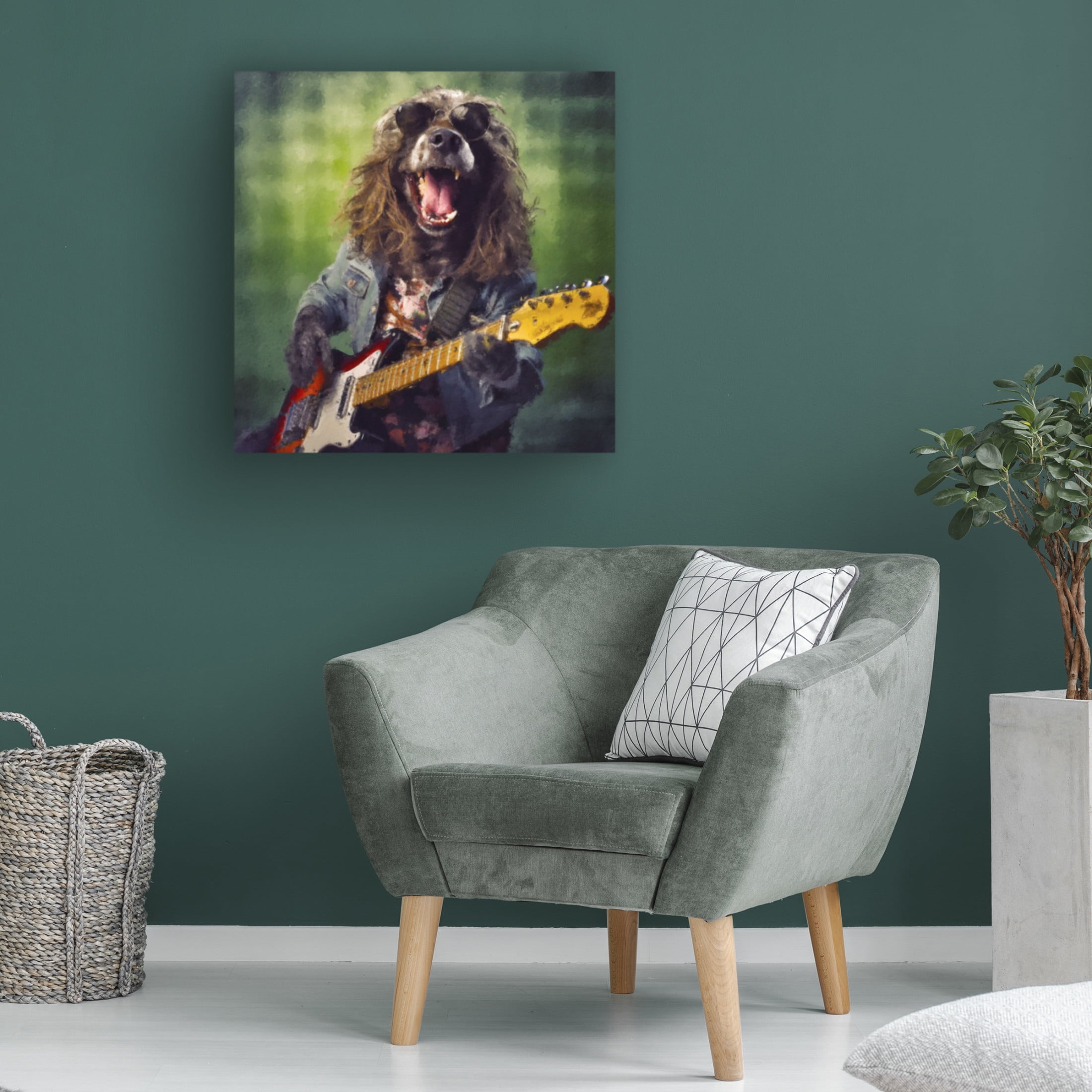 Canvas Wall Art - Sean Parnell 'Mutt Halen' Wall Art for Living Room, Bedroom, or Office Décor by Trademark Fine Art - 24 x 24 Inches