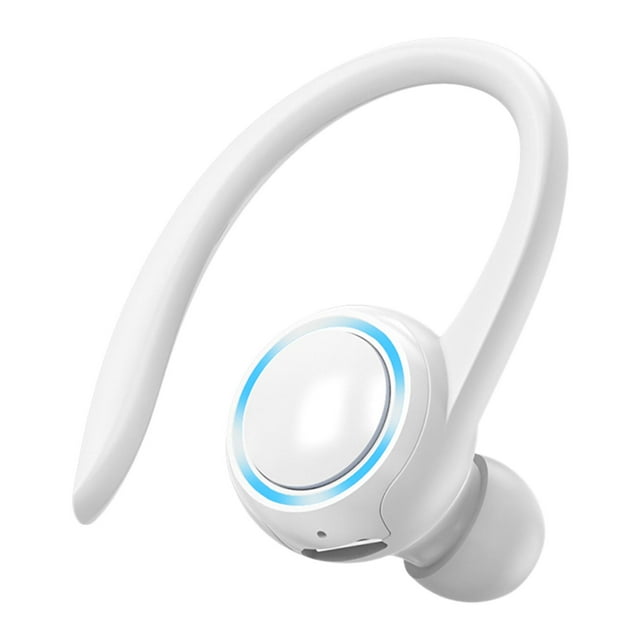Auriculares Bluetooth con gancho para la oreja para juegos, fitness, jogging y exteriores. blanco