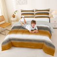 thumbnail image 3 of Homewish Brown Horizontal Stripes Full Size Comforter Sets,Abstract Modern Bedding Comforter Set,Light Gray Reversible,3-Piece,1 Comforter and 2 Pillowcases, 3 of 7