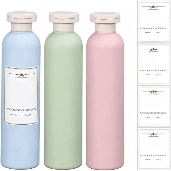 NORIZF Travel Shampoo Bottle,Empty Plastic Squeeze Bottles 8.8Oz with Flip Cap,Lotion Container for Toiletries Travel Size Shampoo and Conditioner Plastic Bottles with Squeeze Top