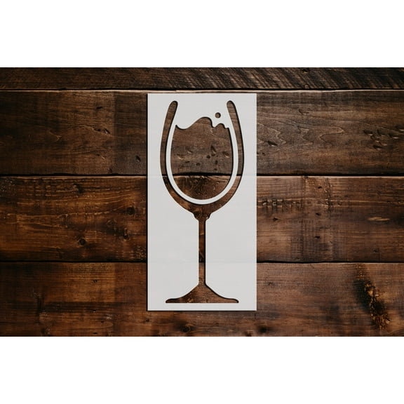 Wine Glass Stencil - Art and Wall Stencil (3"x6")