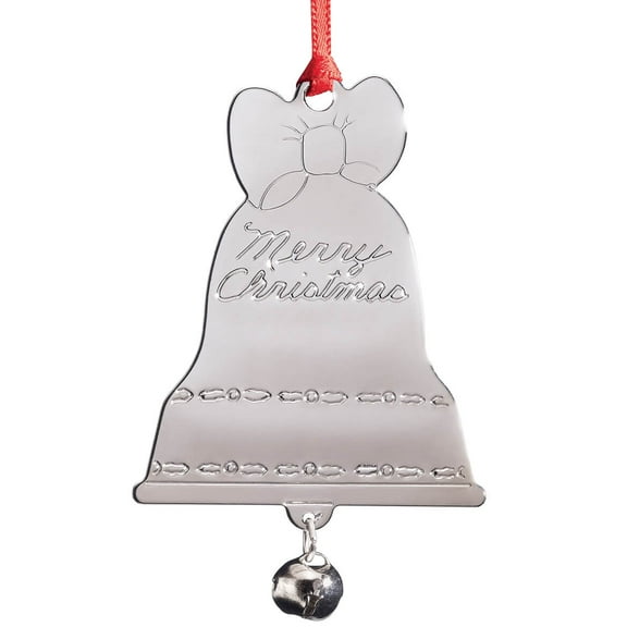 Silvertone Merry Chrisas Bell Ornament