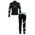 thumbnail image 5 of Manyakai Kids Girls Long Sleeve Figure Skating Jacket with Pants Set 2 Piece Tracksuit Ice Skating Light Blue 8, 5 of 7