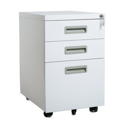 3 Drawer Mobile Metal Letter File, Portable File Cabinet With Handle