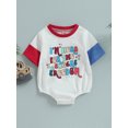 thumbnail image 2 of Bagilaanoe Newborn Baby Girl Boy Rompers Letter Print Short Sleeve Bodysuits 3M 6M 12M 18M Infant Casual One Piece Short Jumpsuit, 2 of 8