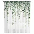 thumbnail image 2 of Green Eucalyptus Branches Sheer Curtains 63 Inches Long, Spring Botanical Leaves Vines Light Filering Curtains, Breathable Simi Curtain Privacy Drapes for Living Room Bedroom Window Treatment, 2 of 9