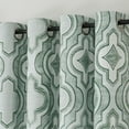 thumbnail image 2 of Retro Vintage Geometric Blackout Curtains, Grommet Top Window Treatment Moroccan Insulated Drapes Green 26"W x 63"L (Pack of 2), 2 of 6