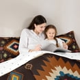 thumbnail image 6 of Feelyou Vintage Bohemian Aztec Bedding Comforter Set, Black Brown Tribal Square Twin Comforter Sets, Hippie Mandala Fashion Reversible Bedding Set, Breathable Home Decor, 2-Piece, 6 of 9