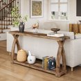 thumbnail image 5 of Tribesigns 63-Inch Narrow Solid Wood Console Table, Farmhouse Entryway Table Behind Sofa with 2-Tier Storage for Entrance, Foyer, Living Room, 5 of 15