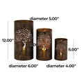 thumbnail image 4 of DecMode 3 Holder Copper Metal Tree Cutout Decorative Candle Lantern, Set of 3, 4 of 12