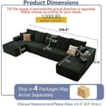 thumbnail image 2 of 167" Modular Cloud Sofa with Ottoman & Left Chaise, U-Shaped Sectional with 7 Pillows, 5-Seater Corduroy Deep Seat Couch, Ready to Use, 2 of 6