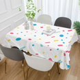 thumbnail image 2 of Yayeee Tablecloths 60" x 60" Rectangle Wrinkle Resistant Party Table Cover, White Retro Pattern, 2 of 8