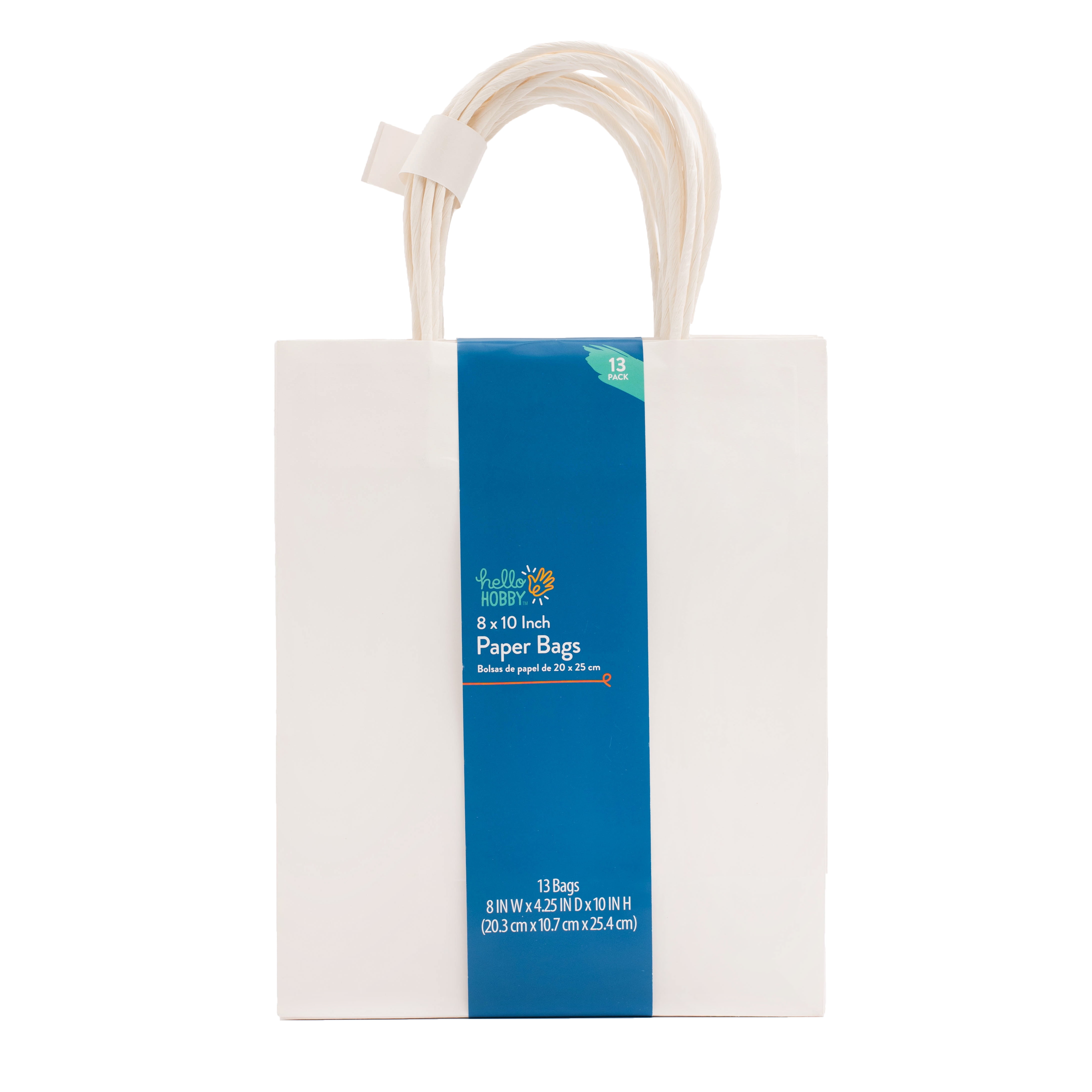 Hello Hobby Large White Paper Bag - 13 Count, Crafting Occasion