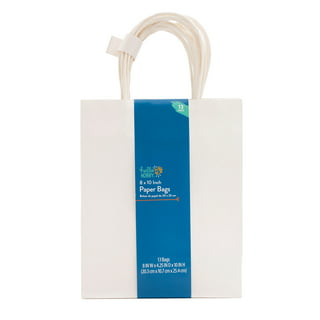White Gift Bags with Ribbon Handles, YACEYACE 40Pcs 8x4.25x10.5 Medium  Size White Paper Gift Bags White Gift Bags Bulk White Paper Wedding Bags
