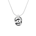 thumbnail image 2 of Delight Jewelry Silvertone Large Zebra Print Peace Sign Gymnastics Ring Charm Necklace, 18", 2 of 4