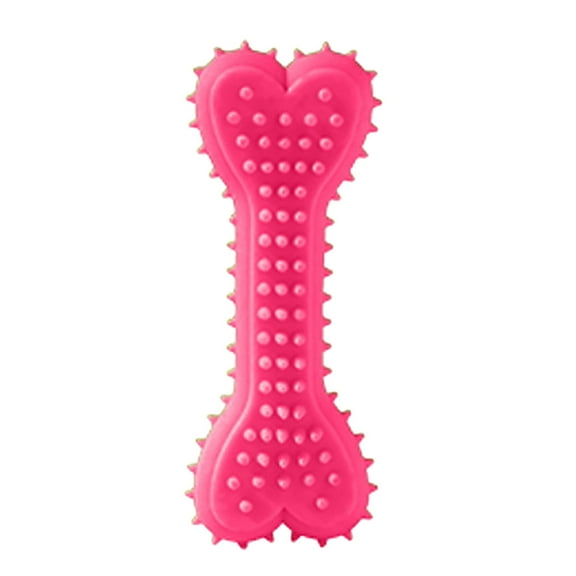 Pet Toys Dog Chew Toys Durable Rubber Toothbrush for Teeth Cleaning and Interactive Play - 3PCS Bone Shaped for Small and Medium Dogs