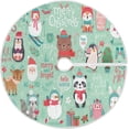 thumbnail image 1 of FMSHPON Christmas Xmas Christmas Tree Skirt Stand Mat for Holiday Party Decoration Indoor Outdoor 48 inches, 1 of 6