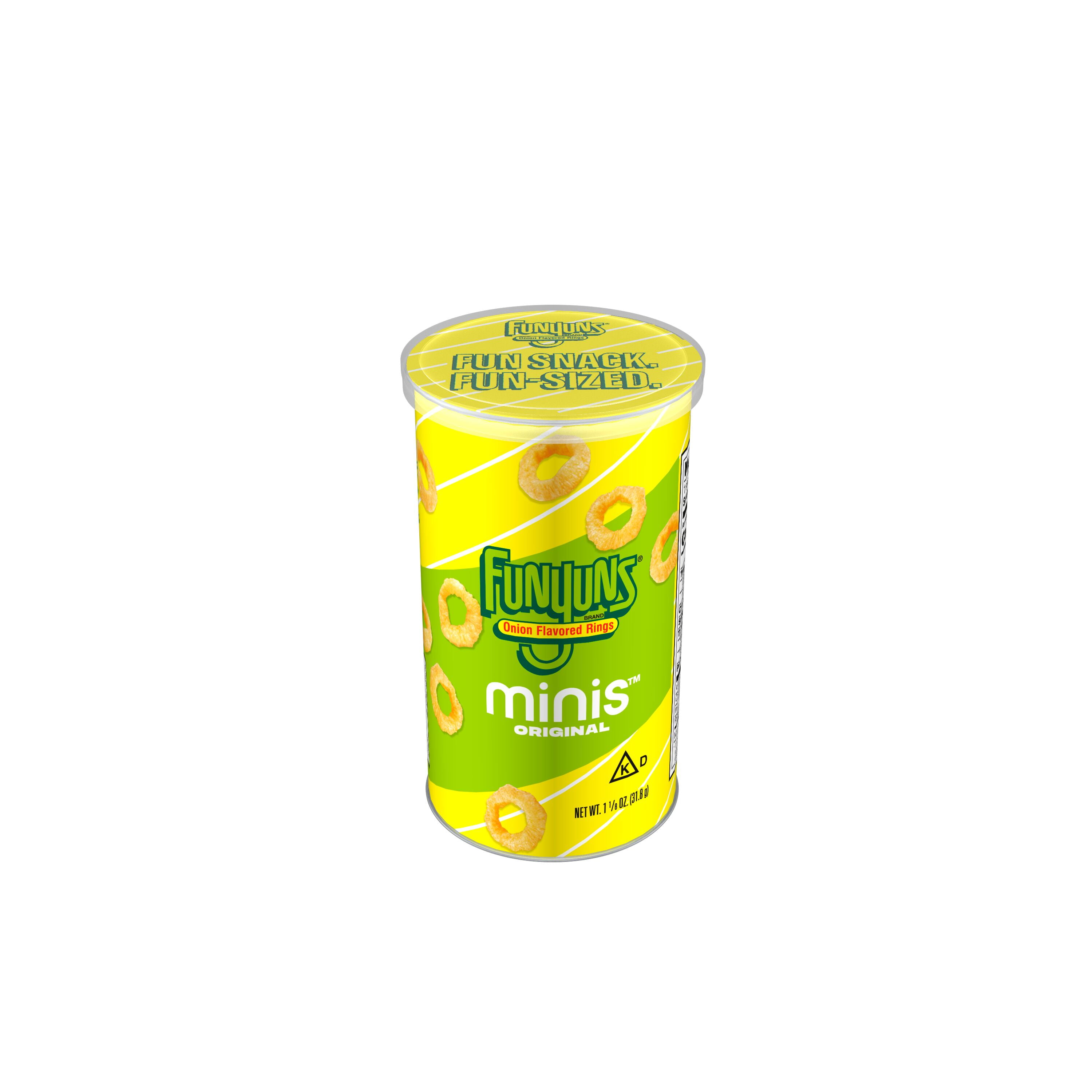 Funyuns Minis Onion Flavored Rings Original Single Serve Cannister 1.125oz