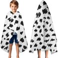 thumbnail image 3 of White and Black Of Leopard Print Hooded Bath Towel，60"x35" for Ages 3 To 12 Kids, Quick Dry Lightweight Soft Microfiber Hood Beach Towel Cover Up for Kids, 3 of 7