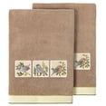 thumbnail image 2 of Authentic Hotel and Spa  Turkish Cotton Belinda 2PC Embellished Bath Towel Set Cocoa, 2 of 5